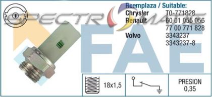 12380 oil pressure switch SW