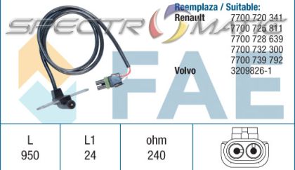 18756 /79026/ sensor RENAUL 11 19 21 25 CLIO ESPACE TRAFIC VOLVO 340 - 360 7700720341 