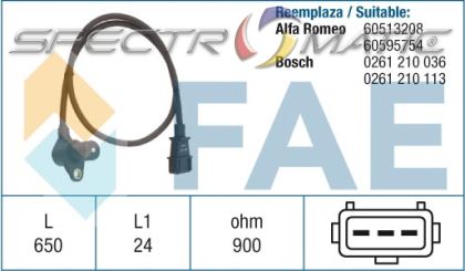 18798 /79037/ sensor ALFA ROMEO 145 146 155 156 164 33 75 GTV RZ SPIDER SZ IVECO DAILY 0261210036