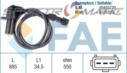 18872 /79078/ sensor OPEL ASTRA F G COMBO CORSA A B 6238393 90483739