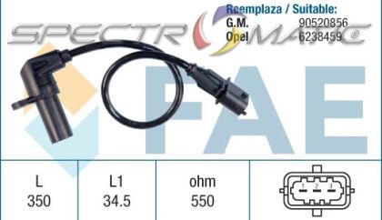 18907 /79069/ sensor OPEL ASTRA G VECTRA B ZAFIRA A 6238459 90520856