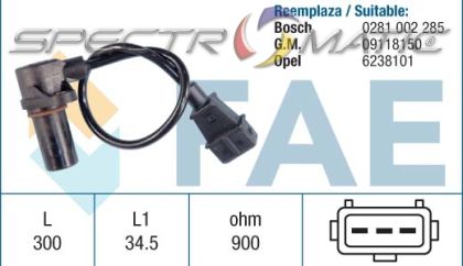 18908 /79071/ sensor OPEL ASTRA F G 0281002285 6238101 9118150