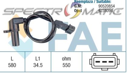 18909 /79075/ sensor OPEL ASTRA F G ZAFIRA A 6238098 90520854