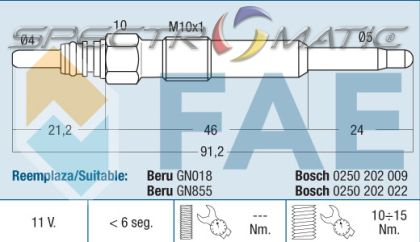 74145 - glow plug  GN018 GN855 0100226373  0250202009 0250202022