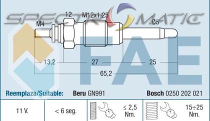 74146 - glow plug GN991 0100226299  0250202021