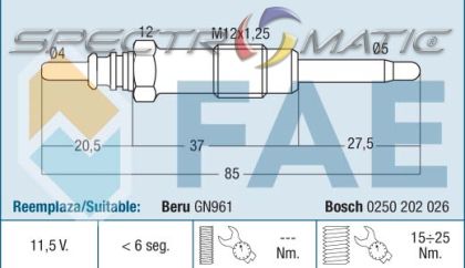 74154 - glow plug GN961 0100226250 0250202026