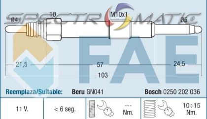 74189 - glow plug 0 250 202 036  0250202036  GN041 0100226436  FIAT 46754154  OPEL 1214040 93180295