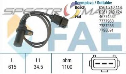 18805 /79005/ sensor FIAT BRAVA BRAVO DOBLO MAREA PALIO PUNTO SIENA 0261210114