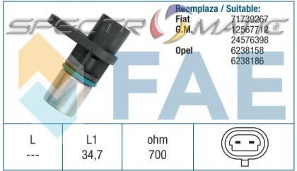 19038 /79205/ sensor FIAT CROMA OPEL ASTRA G SIGNUM VECTRA B C 12567712 24576398