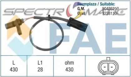 19064 /79190/ sensor OPEL ASTRA F G COMBO CORSA A B TIGRA 1238110