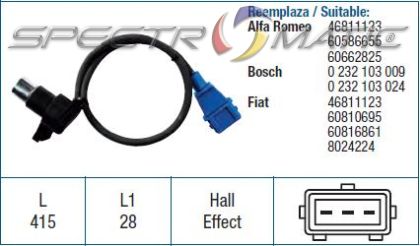 18910 /79227/ sensor ALFA ROMEO 147 156 164 166 GT GTV SPIDER LANCIA KAPPA 0232103024