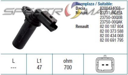 19148 /79251/  sensor DACIA DUSTER LOGAN SANDERO NISSAN KUBISTAR  MICRA 8200187804