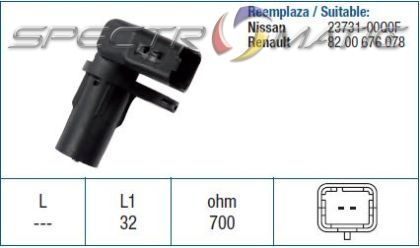 19284 /79254/ sensor NISSAN PRIMASTAR OPEL VIVARO RENAULT MEGANE 8200676078