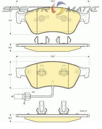 OE 4E0 698 151J - brake bad set AUDI A6 (4F2, C6) A8 (4E_ ) VW PHAETON (3D_)