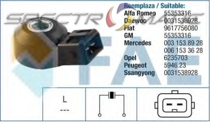 60161 knock sensor CITROEN XANTIA XSARA MERCEDES W203 W204 C204 W211 W212 S211 SAAB 900 9-3 0261231188