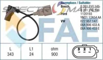 19016 /79198/  sensor AUDI A3 A4 A6 A8 TT VW BORA EOS GOLF 4 5 06A906433A 