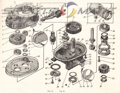 303-1А  Редуктор за въртене комплект  Э-2503